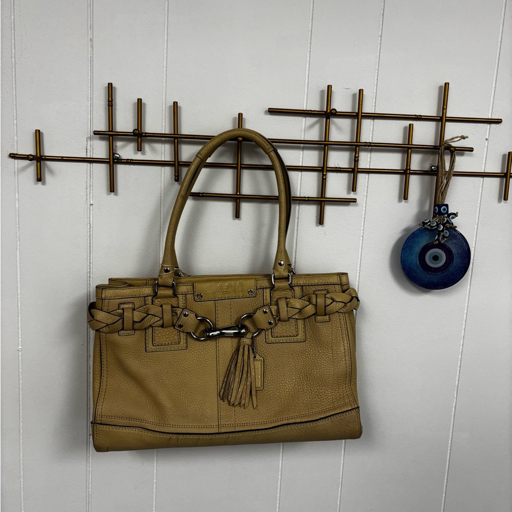 y2k coach Hamptons Carryall braided belt Handbag / coach carryall hamptons purse - Picture 3 of 12